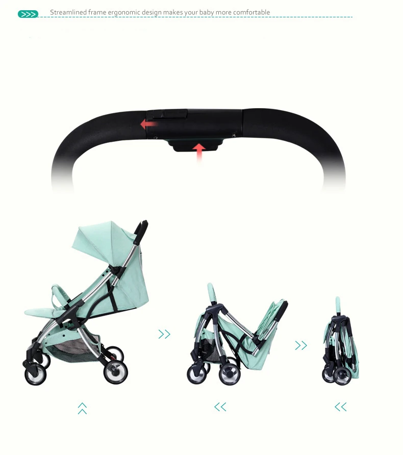 Легкая складная детская коляска Portabl с высоким пейзажем, может сидеть на самолете, Система путешествий, детская коляска для мальчиков и девочек