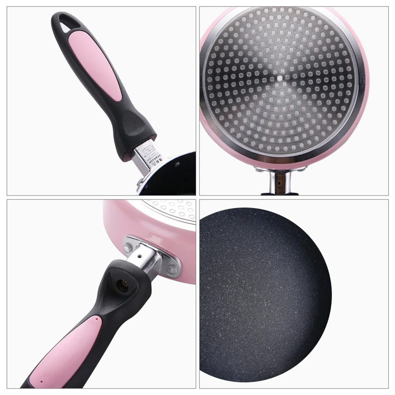 Mini Milk Pan Not-Sticky Heating Pot Portable Soup Pot Metal Flat-Bottomed Multifunction Egg Soup Noodles Kitchen Cooking Tool