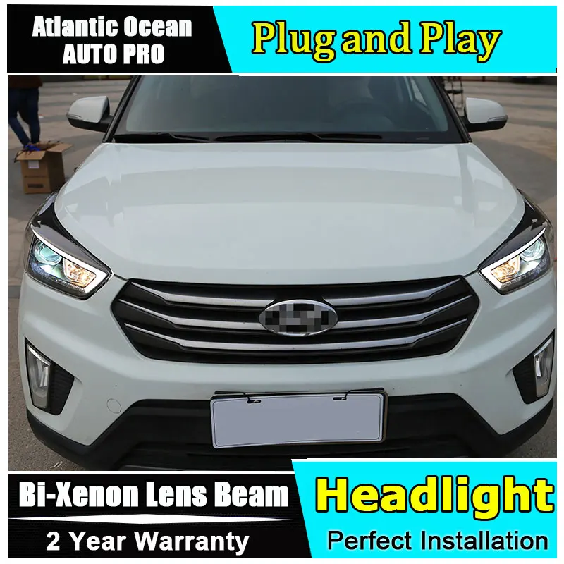 Светодиодный головной фонарь для Hyundai ix25 фары 2015 2019 Creta H7 hid биксеноновые линзы