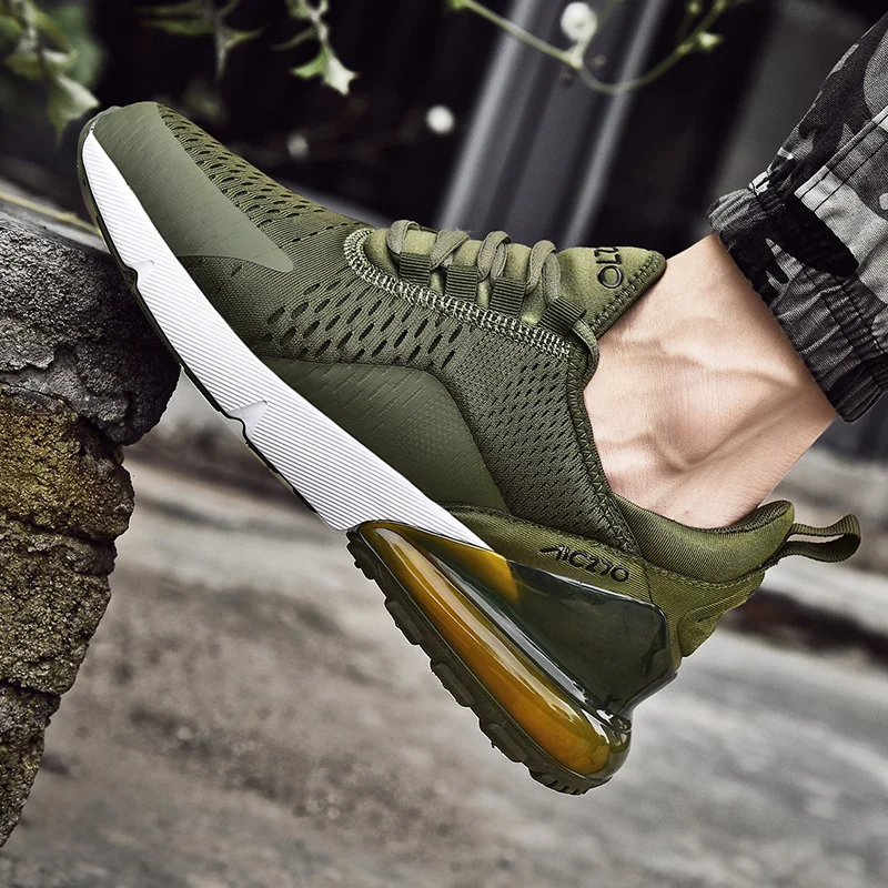 

Plus Size Men Air Cushion Running Shoes Men Trend Summer Breathable Sneakers Luxury Light Air 270 Lace Up Unisex Shoes Men