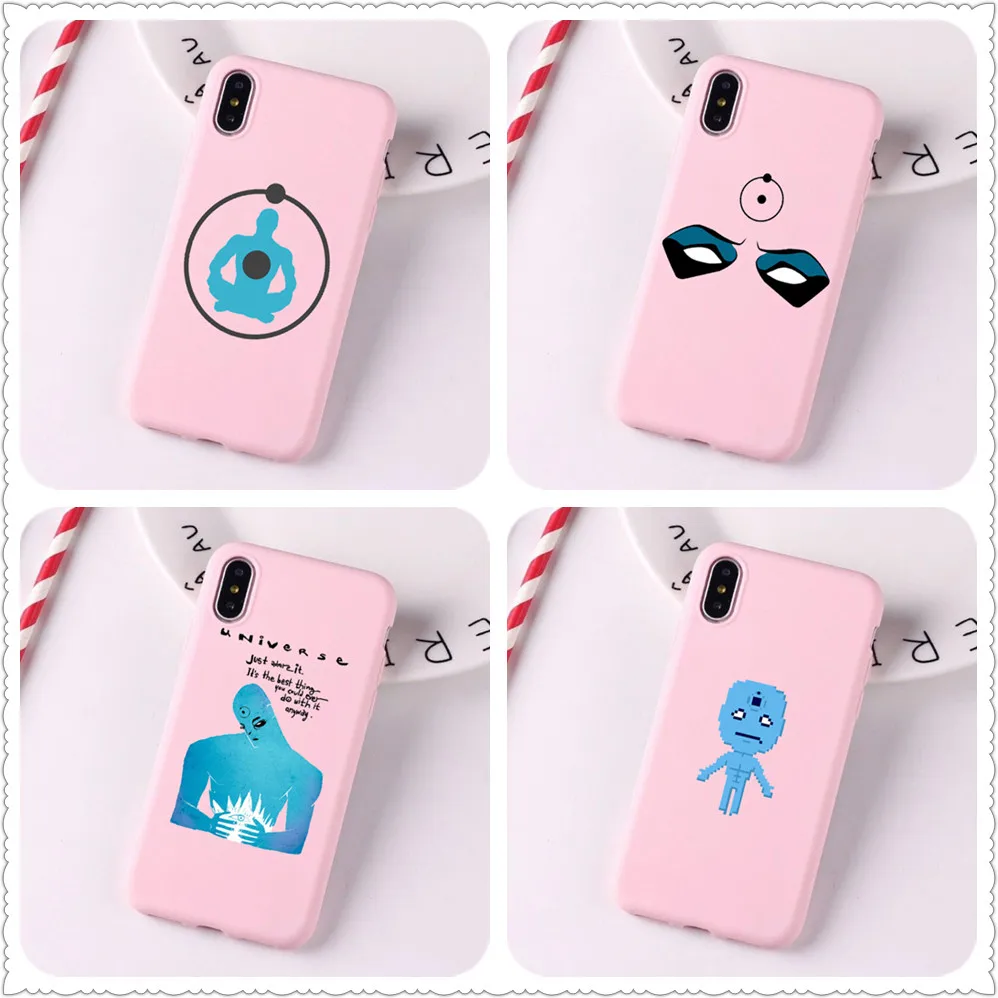 American Movie Watchmen Candy Color TPU Case phone For iphoneX 7 8 XS XR XSMAX Pink Red Yellow Dr. Manhattan Cover