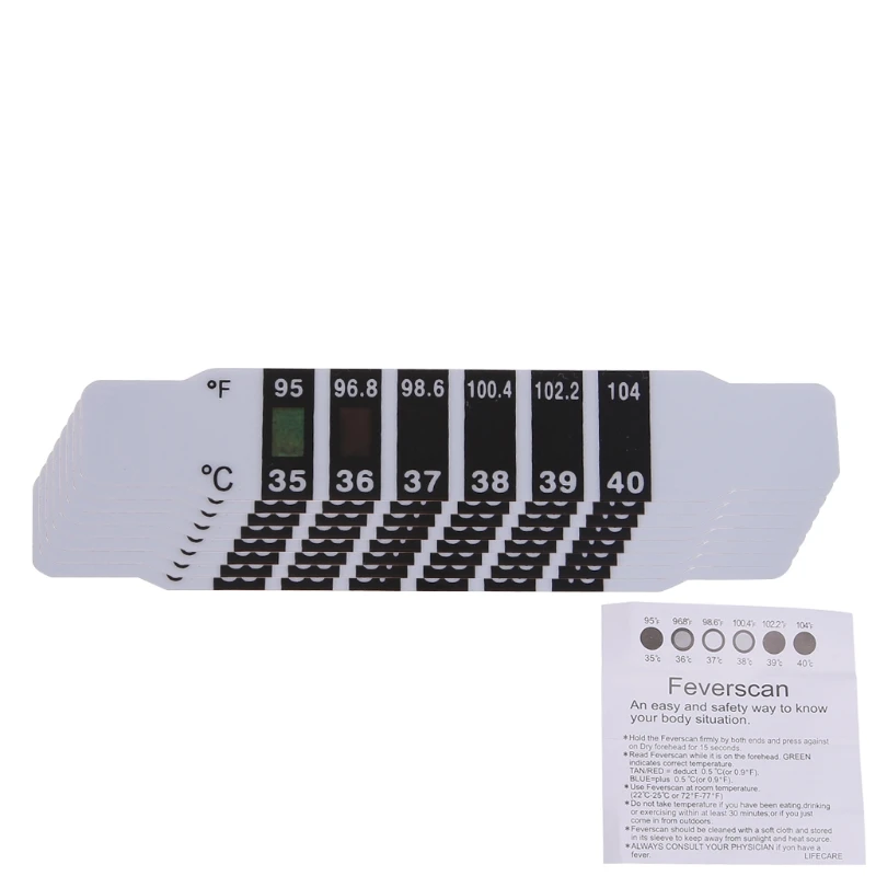 

10Pcs Baby Kids Forehead Strip Head Thermometer Fever Body Temperature Test Safe