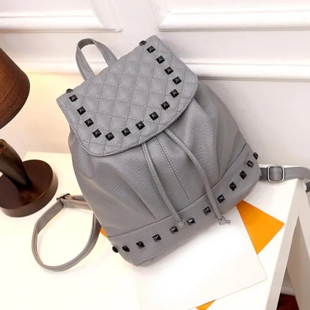 

Xiniu Girl Rivet PU Leather School Bag Backpack Satchel Women Shoulder Rucksack
