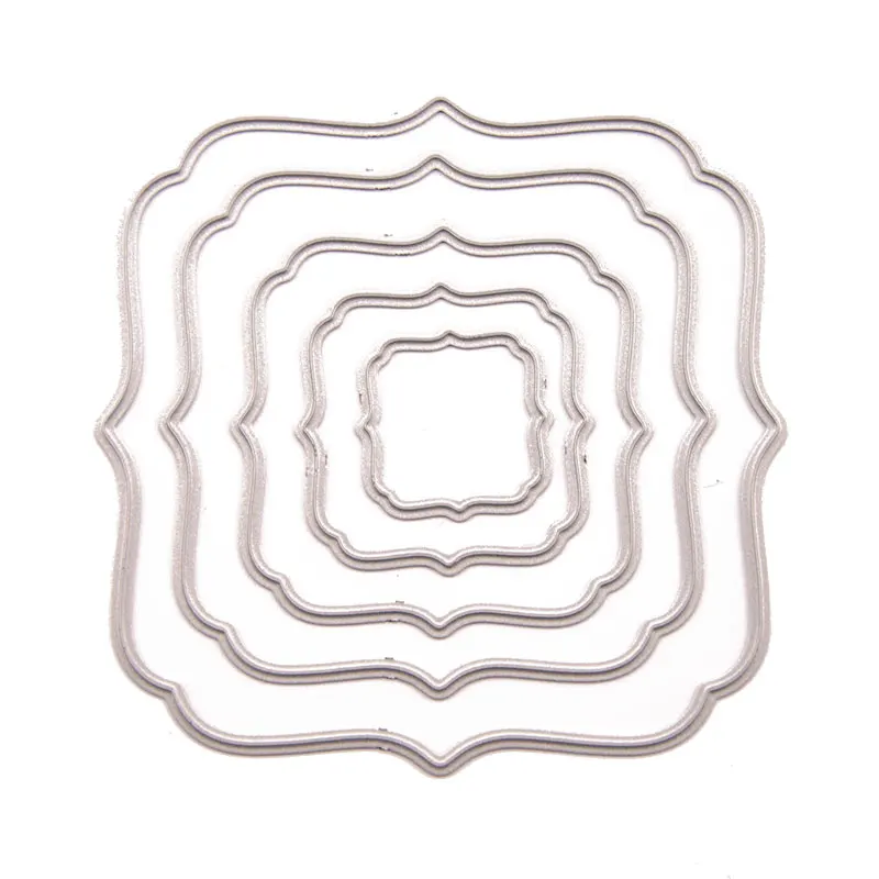 

5pcs Special Square Metal Cutting Dies for Scrapbooking DIY Album Embossing Folder Paper Cake Card Maker Template Decor Stencils
