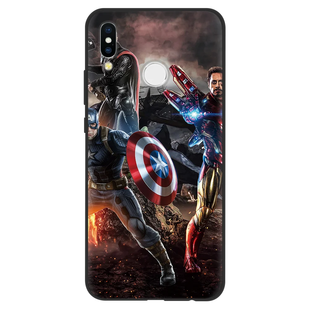 Мягкий ТПУ чехол Marvel черного цвета для huawei P30 mate 20 10 P20 P8 P9 P10 Lite Mini Pro Honor 8X10 Play P Smart чехол Fundas