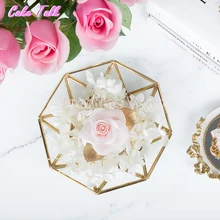 Винтажный стеклянный поднос для кексов, ювелирные изделия/духи/макияж/шампунь/вино, аксессуары для украшения, консервированный свежий цветок, подставка