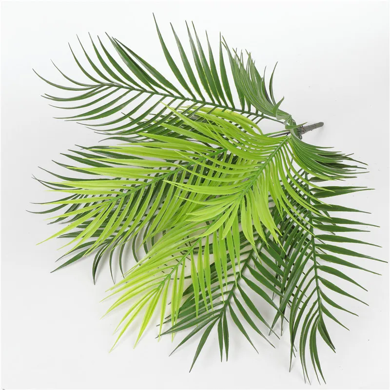 Искусственное пальмовое дерево зеленый лист растения пластиковые горшечные бонсай букет поддельные листья сад дома свадебный стол украшения