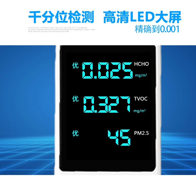 TVOC/HCHO/PM2.5, бытовой для использования в помещении лазерный туман и шкала затуманивания мониторинга качества воздуха измерительный прибор