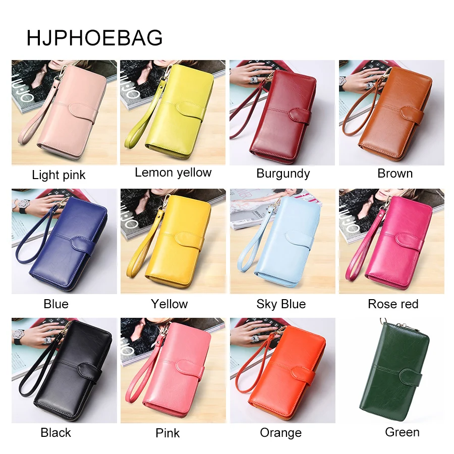  HJPHOEBAG Women Long Clutch Wallet Large Capacity Wallets Female Purse Lady Purses Phone Pocket Car