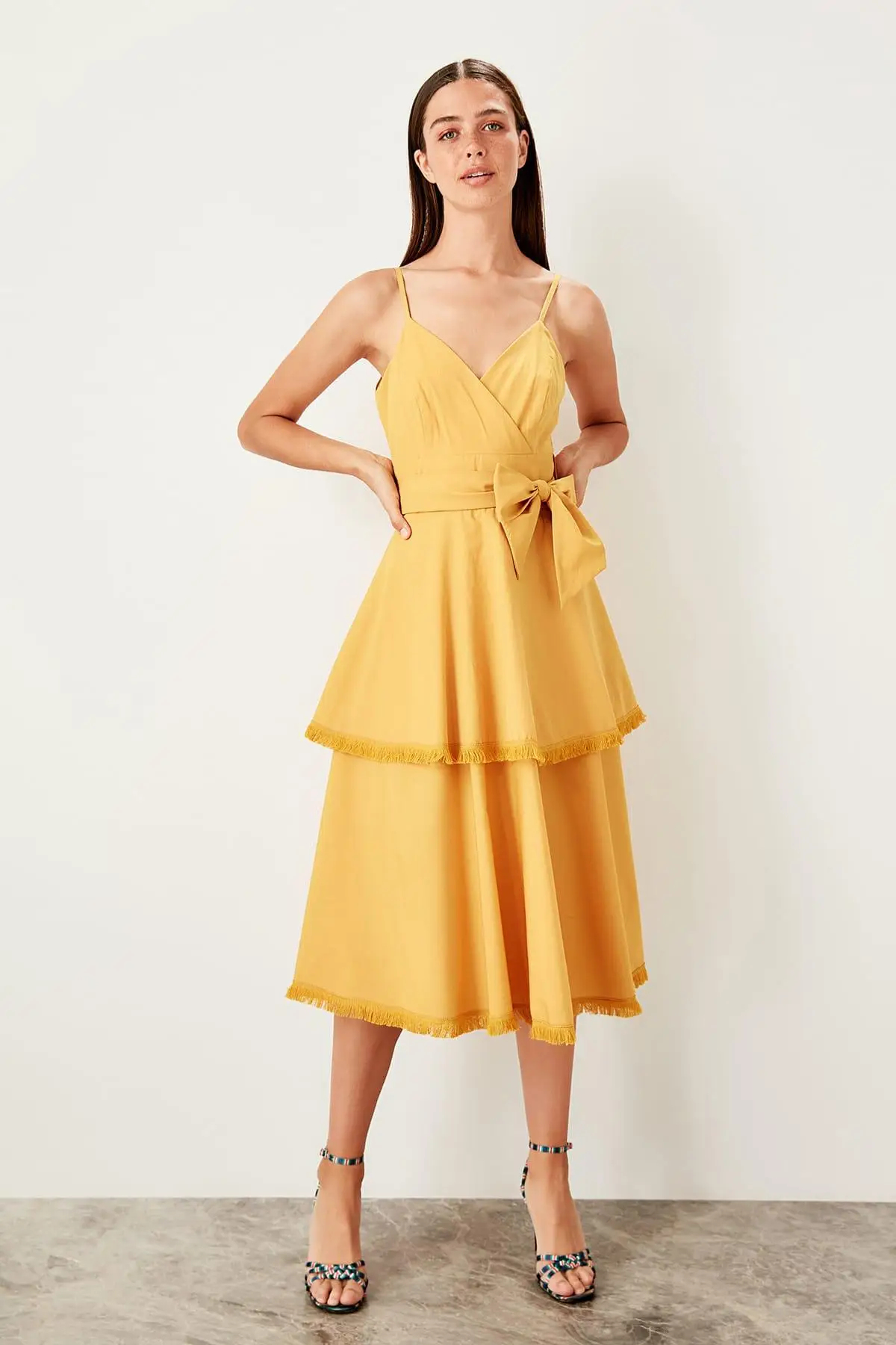 

Trendyol Mustard Gusset Dress TWOSS19EL0069