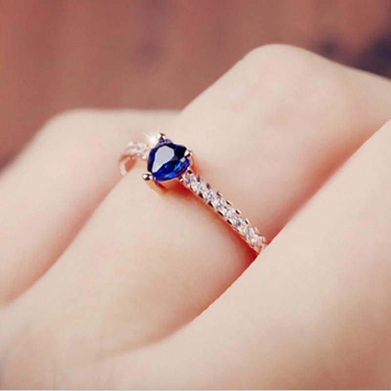 Fashion Delicate Princess Heart Shaped Ring For Woman Personality Jewelry Wedding Engagement Gifts