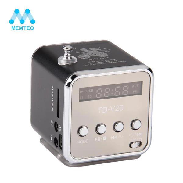 MEMTEQ Digital Mini Speaker MP3 Player Music Support SD TF Card USB Disk with FM Radio Portable for Laptop Mobile Phone |