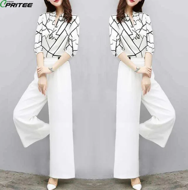 Pantalon Tail Haute Femme ансамбль Женский Две предмета Палаццо комплект из двух предметов