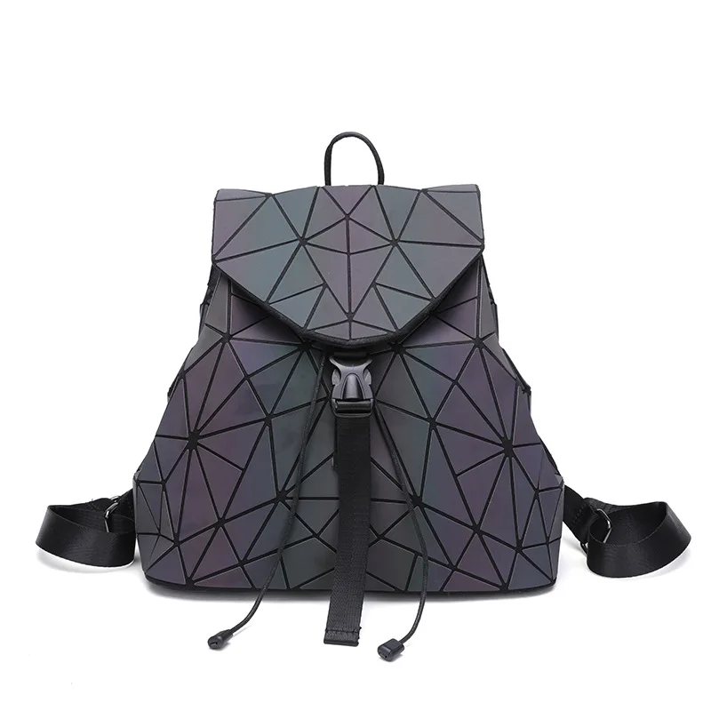 

Japan BAO 2019 Luminous Women Backpacks Girl Daily Backpack Female Geometry Travel Folding backpack Bags School Bag Drawstring