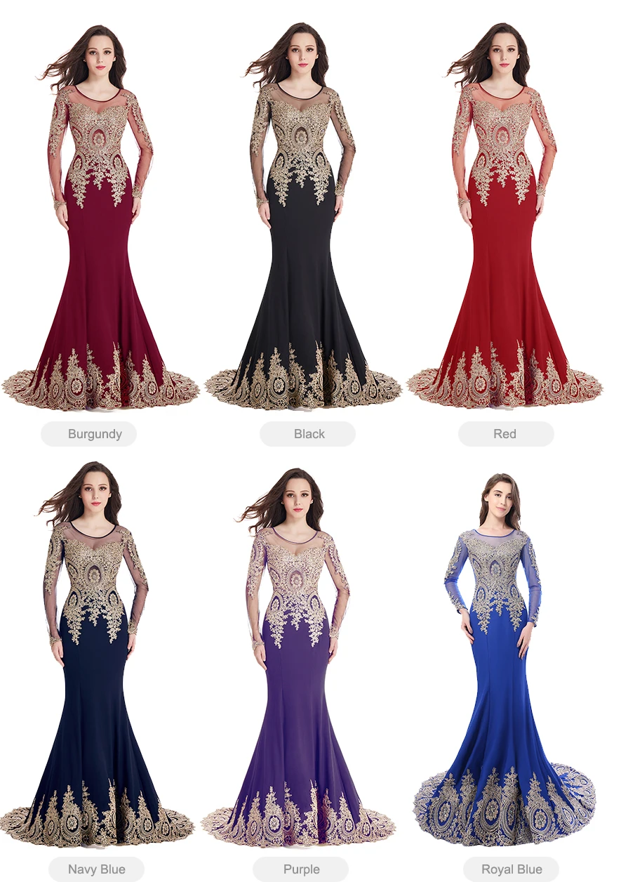 long sleeve prom & dance dresses New Kaftan Dubai Burgundy Lace Mermaid Prom Dresses Long Sleeve Formal Pary Prom Gowns Women Vestido Longo Robe de Soiree Longue long prom dresses