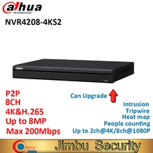 Dahua 4K NVR 8ch NVR4208-4KS2 H.265/H.264 до 8MP разрешение людей подсчет тепла карта Макс 200 Мбит/с входящая полоса пропускания