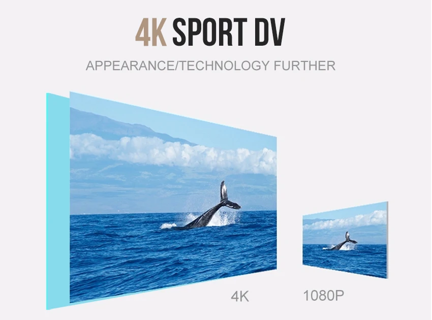 DHL Sport Camera NT96660 4K 24fps ULTRA HD 16MP WiFi 30M Waterproof Action camera Aluminum Extendable Pole Stick+camera bag light action camera