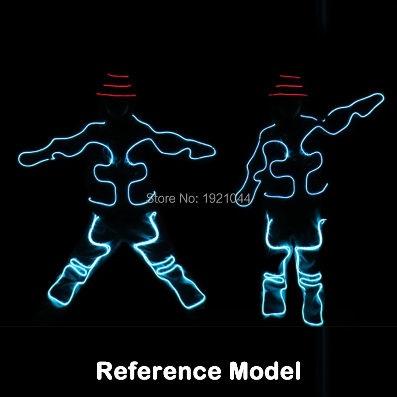 СВЕТОДИОДНЫЕ светящиеся костюмы EL Wire рейвы DIY мигающая Одежда для танцев модное