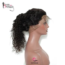 Ever Beauty 180% Density 360 Lace Frontal Wig Deep Wave Brazilian Human Remy Hair Natural Black 12-24inch 22.5 Medium Cap Size