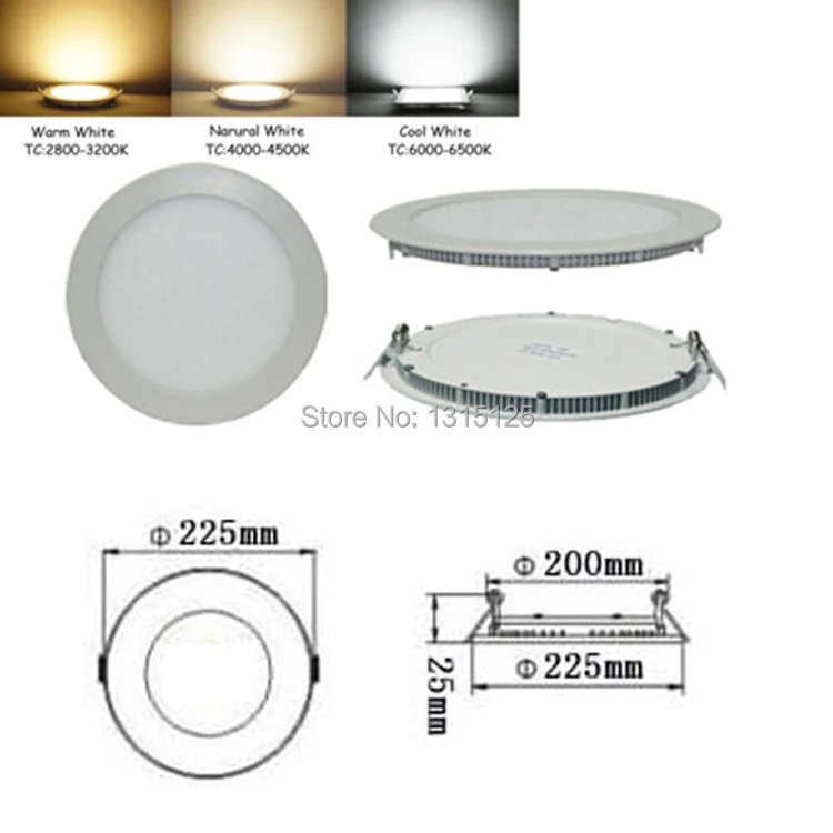 

High Quality Lumens Dimmable18w Led Panel Lights round led Recessed Ceiling Light Wholesale AC85-265V led Downlight