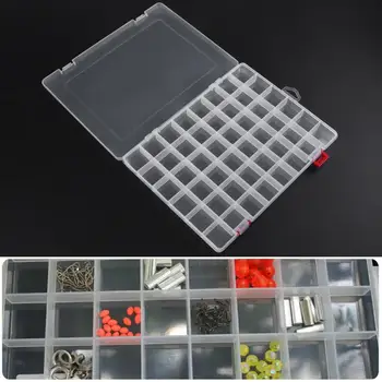 

Transparent PP Plastic Fishing Lure Storage Box Adjustable Plastic 48-Compartment Jewelry Earring Bin Case Container