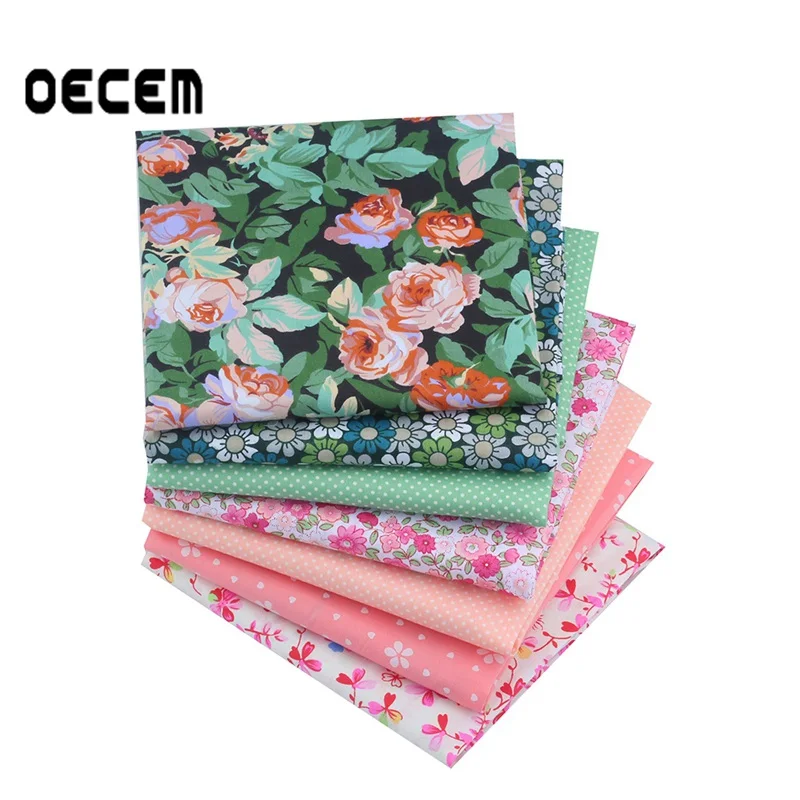 Flower Printed Cotton Fabric Fat Quarter Bundles Quilting Fabric For
