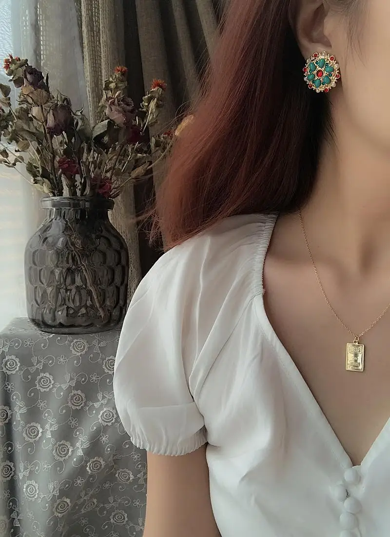 F.J4Z Новые Великолепные Броши и серьги модные элегантные круглые булавки из