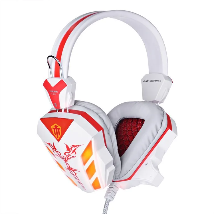 Cosonic CD-618 40mm Driver Unit Two-channel Stereo Gaming Headset Headphones with Volumn Control Mic LED Light for PC Computer (19)