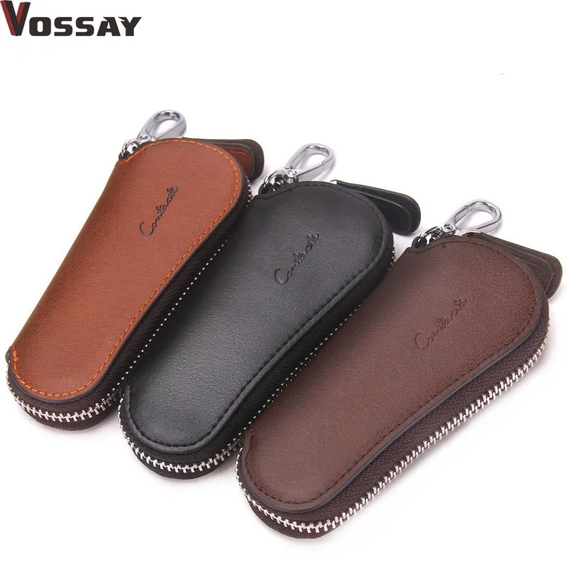 Designer Genuine Cow Leather Housekeeper Wallet Male Car Key Chain Holder Female Small Pouch Bag ...