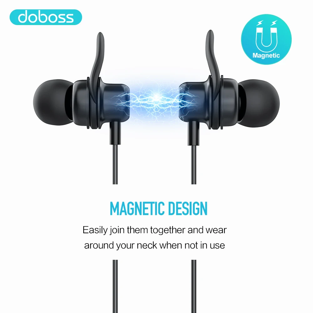 Doboss ST06 Спортивные Bluetooth Наушники Беспроводная гарнитура HD стерео звук шумоподавление магнитные шейные наушники с микрофоном