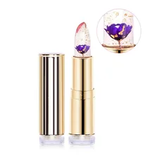 Цветочная помада Волшебная Температура Изменение цвета увлажняющий бальзам для губ прозрачный цветок желе детские губы помада макияж