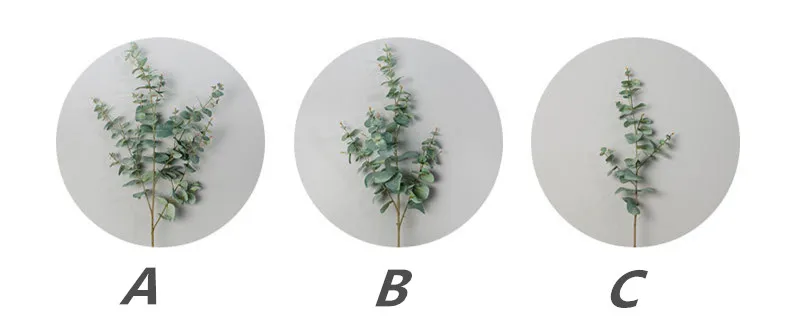 Flone European Artificial Banyan Tree Leaves Gold Money Leaves Eucalyptus Leaves Fake Plant Flowers Branch Home Decor Plant  (3)
