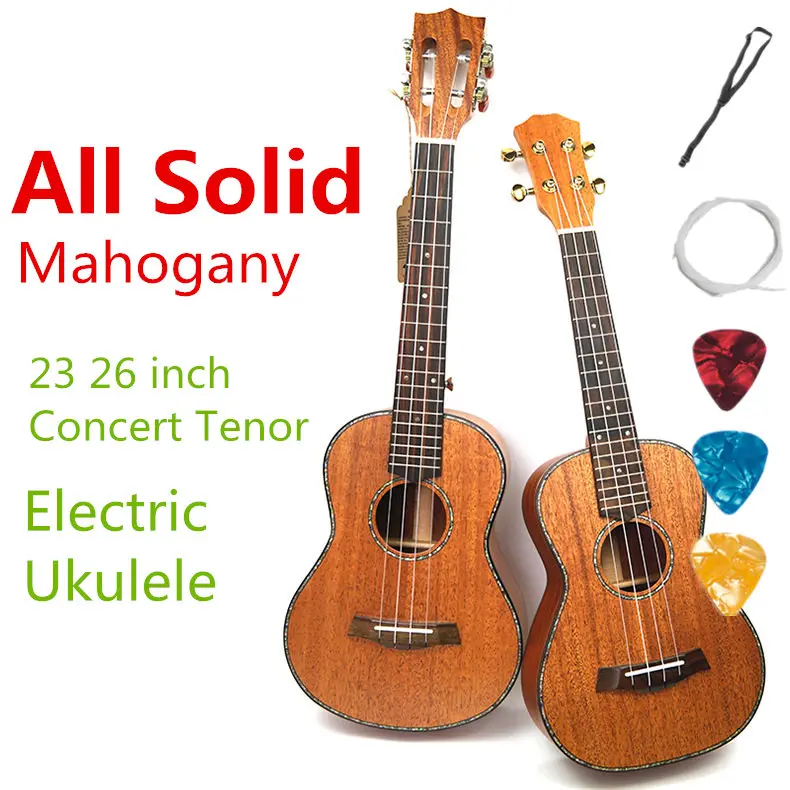 Ukulele Acoustic Electric Concert Tenor 23 26 Inch All Full Solid