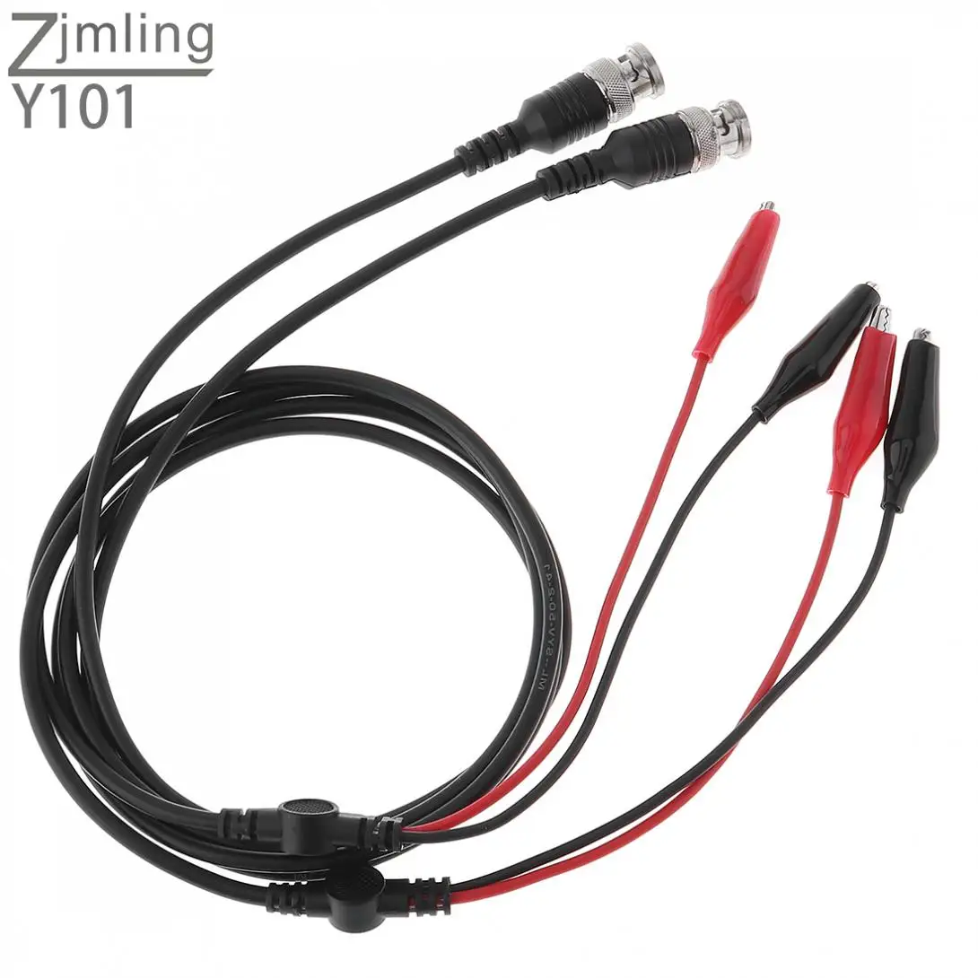 

ZJMLING 2pcs BNC Q9 Male Plug To 35mm Dual Alligator Clip Oscilloscope Test Probe Lead Cable Oscilloscope Measurement Accessory