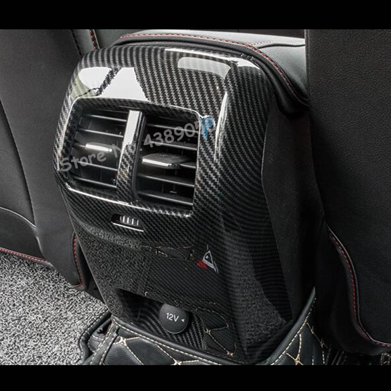 

ABS Matte/Carbon fibre For Ford Focus 2019 Interior Car Back Rear Air Condition outlet Vent frame Cover Trim Car Styling 1pcs