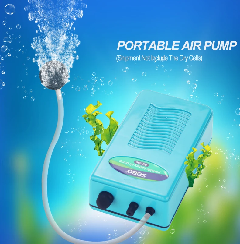 SOBO Портативный Большой Мощный воздушный насос с аккумулятором аквариум для наружной рыбалки с воздушным камнем Air House Высокое качество 2л/мин