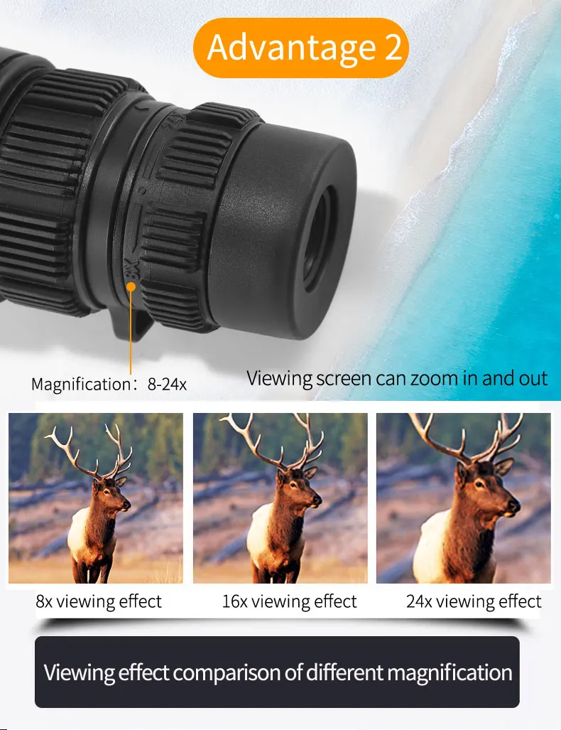 Eyeskey zoom 8-24x42 compacto e portátil monocular