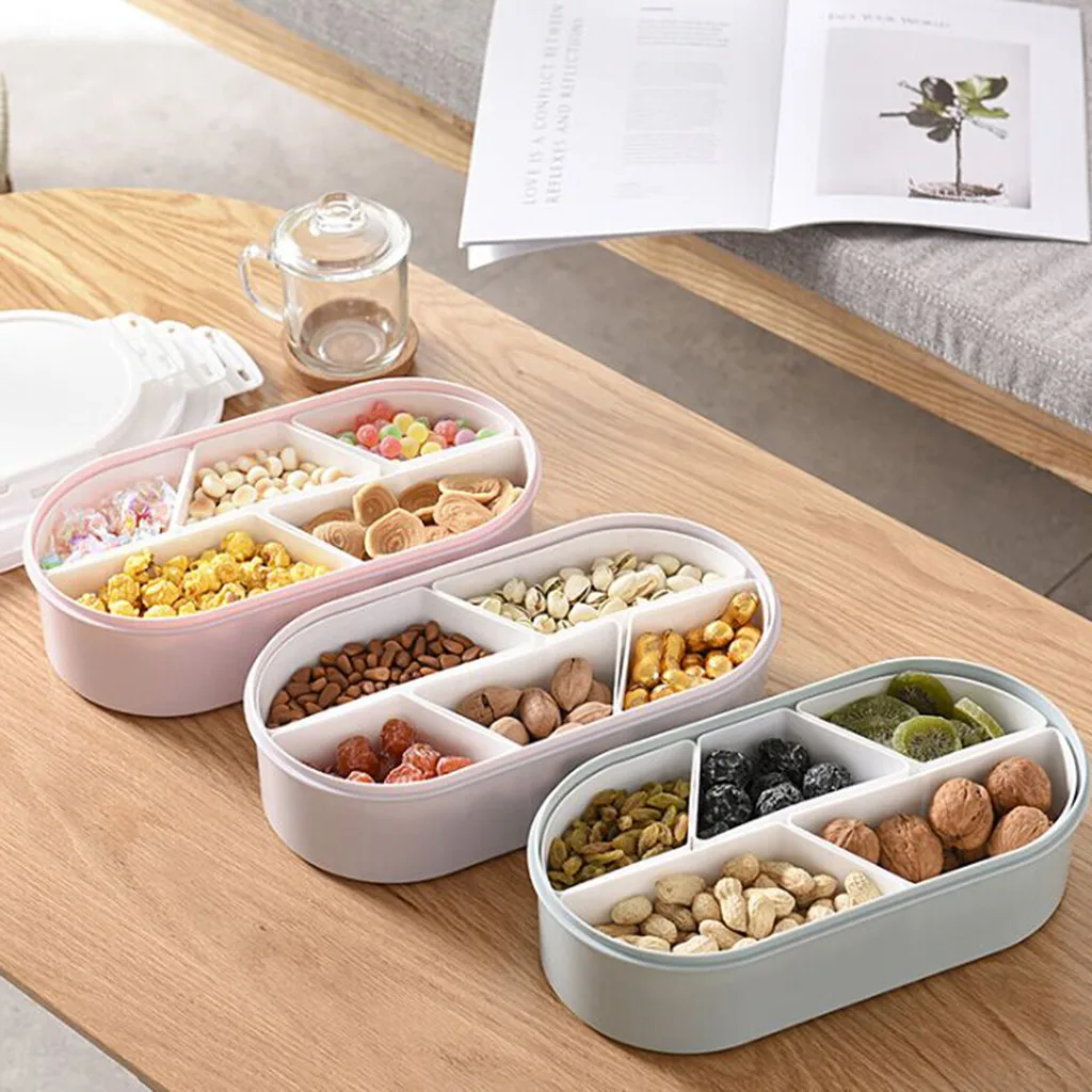 

Creative Cute Multi-Function Retail Storage Box Compartment With Lid Snack Box Plastic Box Fruit Plate