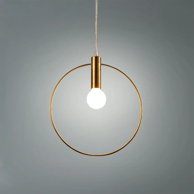 

Modern Pendant Lights Dining Room single rings light Arts LED lighting for Bedroom Gold hanglamp larger Gold Pendant Lamps