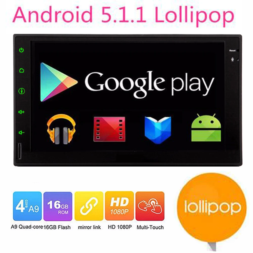Android 5 1 car 2din Car Multimedia Player double din font b gps b font navigation