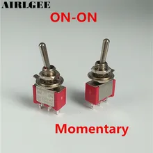 5 Pz AC 250 V/2A 120 V/5A Momentaneo Tipo di Auto Reset SPDT 2 Posizioni ON-ON Toggle interruttori