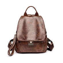 Backpack Women Leather Female Backpacks Teenager Girl School Bags Pu Bagpack Women Rucksack Ladies Sling Bag genuine leather women s shopping backpacks ladies daily cowhide backpack female girl s school shoulder bag rucksack mochila