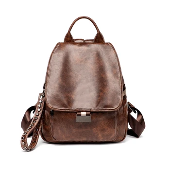 

Backpack Women Leather Female Backpacks Teenager Girl School Bags Pu Bagpack Women Rucksack Ladies Sling Bag