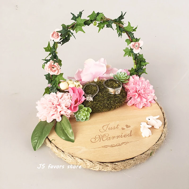 1 шт., индивидуальная розовая Цветочная арка для помолвки, предложение женитьбы на день, ручная фермерский стиль, кольцо, подушка