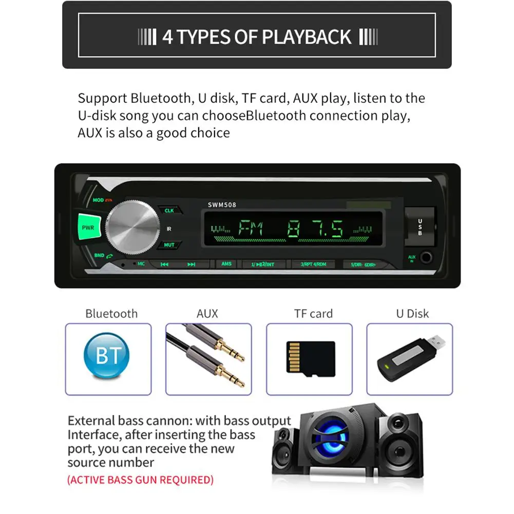 Автомобильный радиоприемник Bluetooth беспроводной Fm трансмиттер MP3 плеер