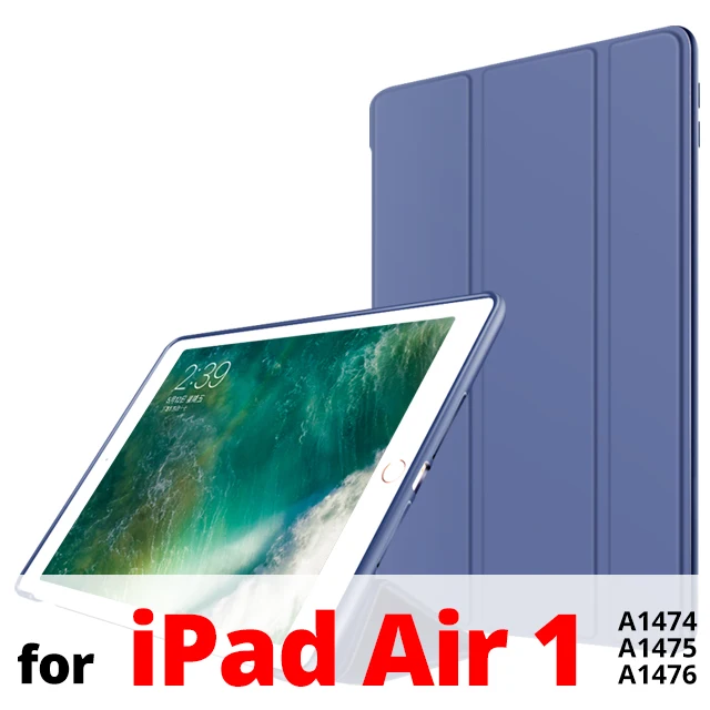 Умный чехол для iPad Air 2 Air 1 9,7 с магнитной подставкой, силиконовая Мягкая задняя крышка из ТПУ для iPad 5 6 из искусственной кожи чехол для iPad Air 2 Чехол - Цвет: Navy for Air 1