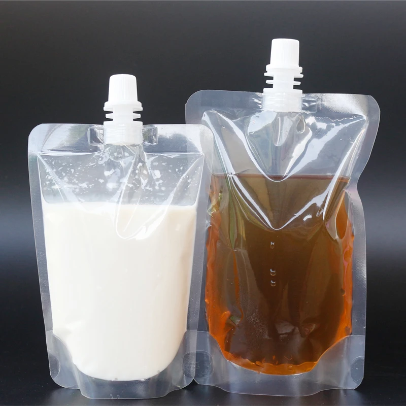 Download 100 Pack, Stand up Plastic Drink Packaging Bag Spout Pouch ...
