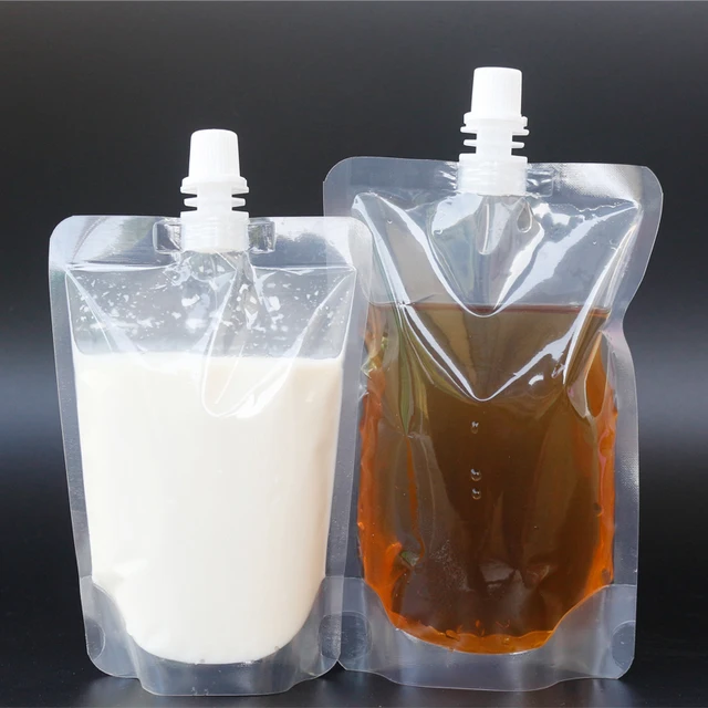 100 Pack Stand Up Plastic Drink Packaging Bag Spout Pouch For 100 Pack Stand Up Plastic Drink Packaging Bag Spout Pouch For Beverage Liquid Juice
