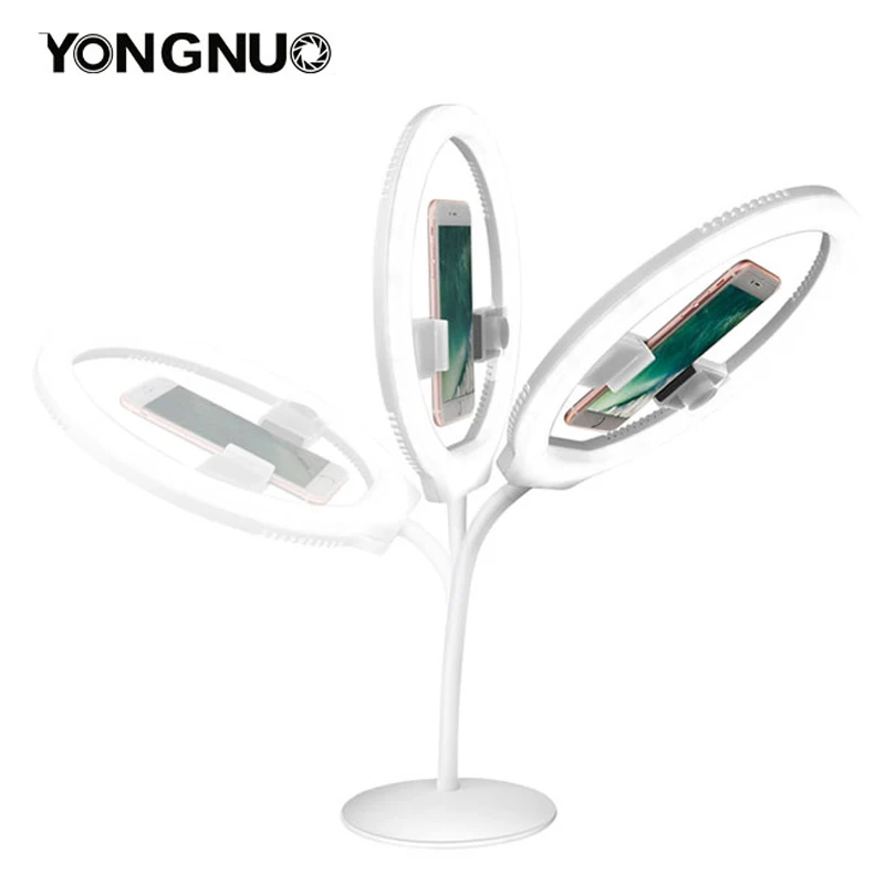 YONGNUO YN128 светодиодный светильник для мобильного телефона, лампа для красоты 3200 K-5500 K, регулируемый кольцевой светильник с цветовой температурой для смартфонов