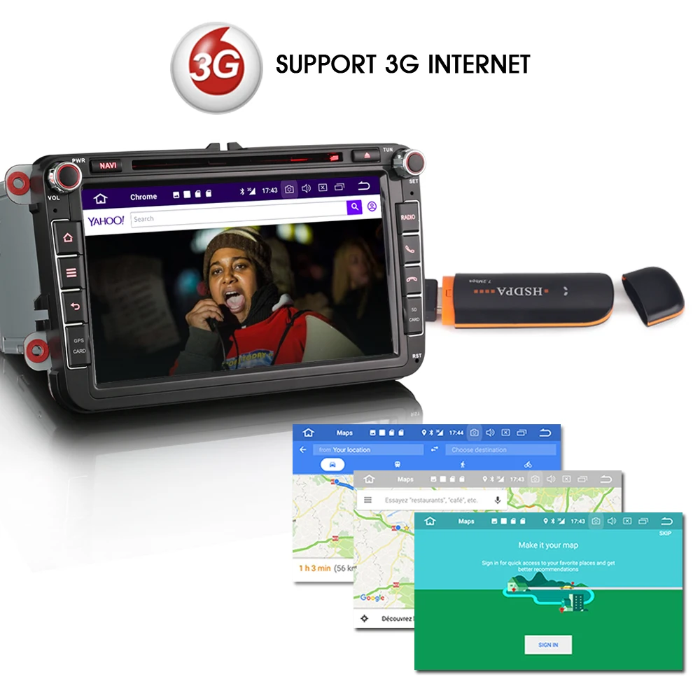 Discount 8" DAB+ Car DVD player FOR VW Passat CC Polo Golf Android 8.0 Autoradio Octa Core GPS WiFi 3G GPS Radio SD DVR DTV Bluetooth 5